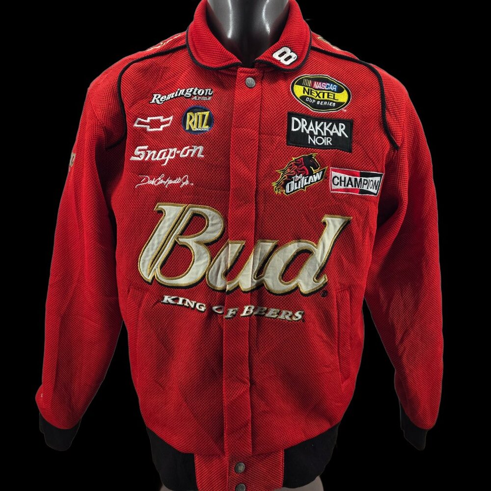 Vintage Dale Earnhardt Jr Budweiser NASCAR  Jacket Chase Authentics Men’s L